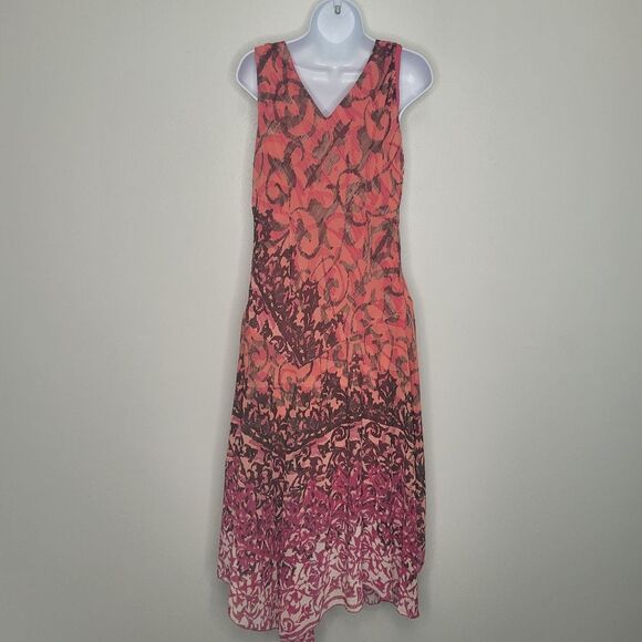 Rabbit Rabbit Rabbit pink orange grunge drop waist handkerchief dress size 14 - Picture 3 of 7
